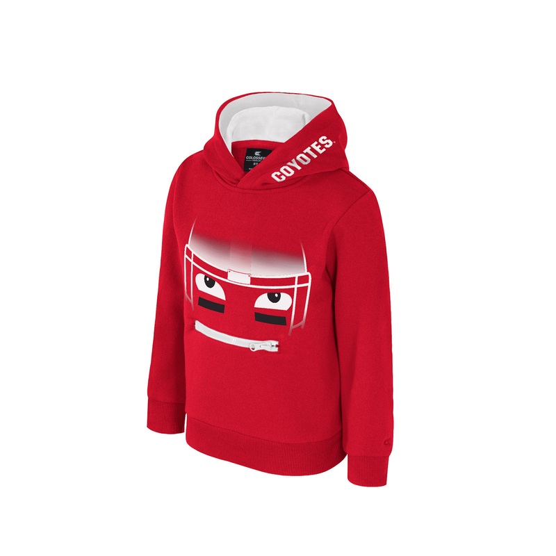 Colosseum Toddler Red Hoodie with Screened Football Player Face 2T