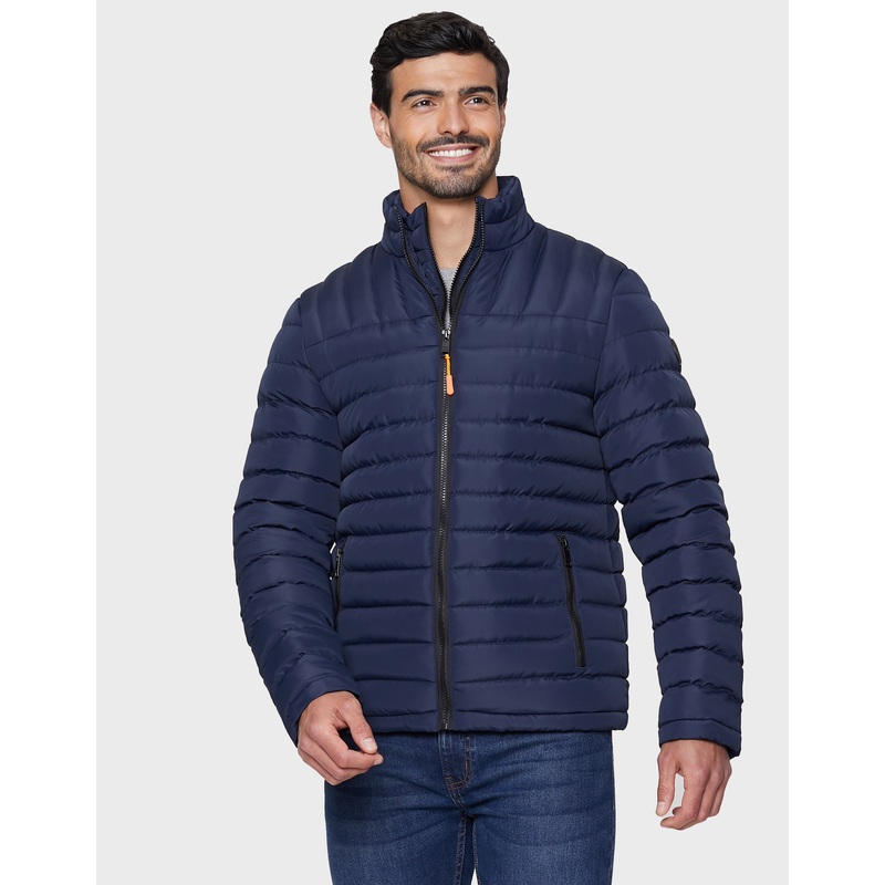 Navy Mock Layer Puffer Jacket Navy S