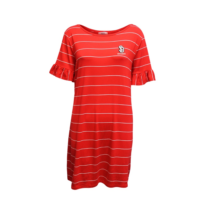 Stripe Dress with Ruffle Sleeve XS