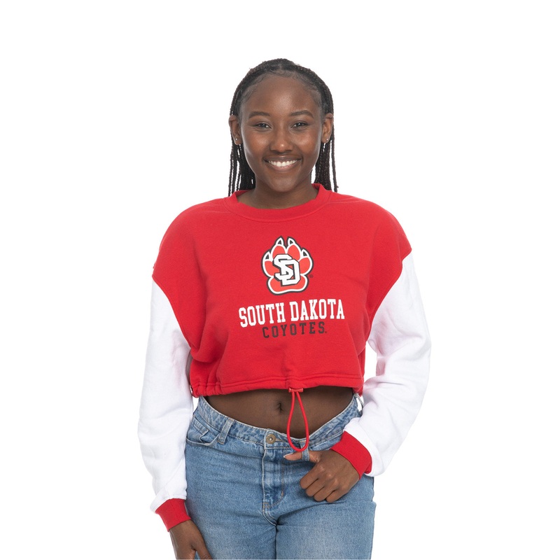 Zoozatz Colorblock Red and White Crew with Coyotes Logo XS