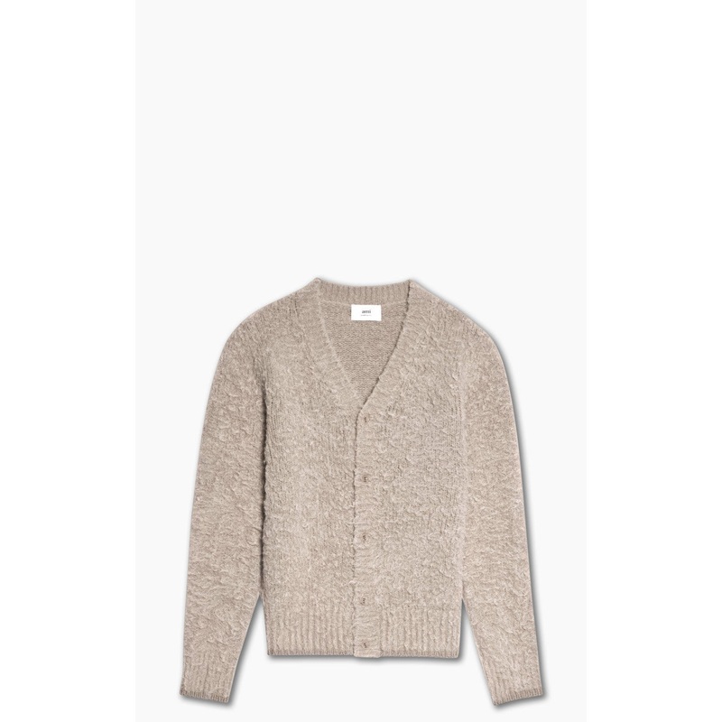 AMI Paris Brushed Cardigan Alpaca Beige M