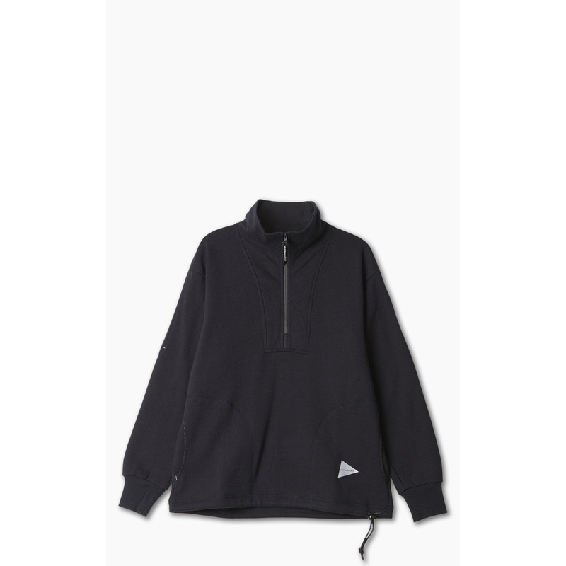 and wander Cotton Wool Half Zip Sweat Black S