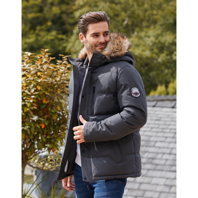 Charcoal Grey Parka Jacket Charcoal Grey S