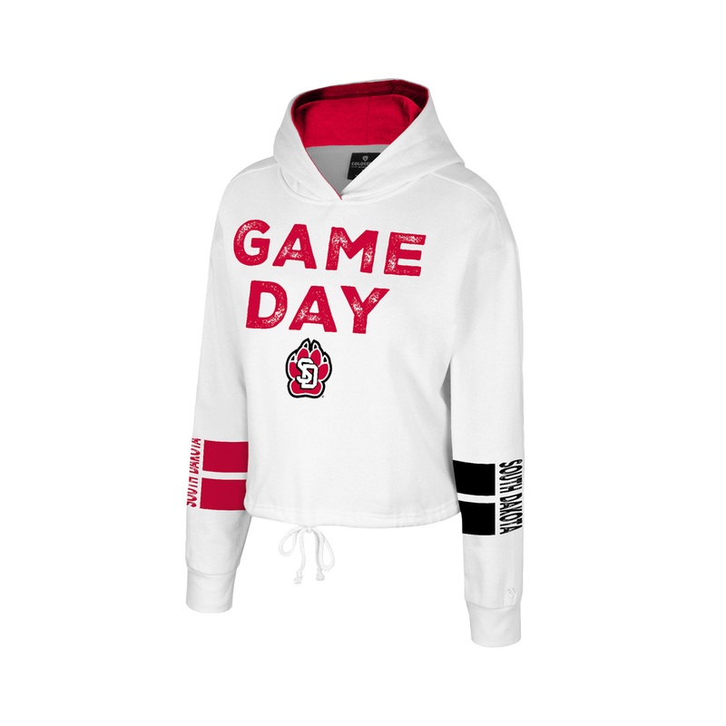 Colosseum Women’s Game Day White Cinched Hoodie SM
