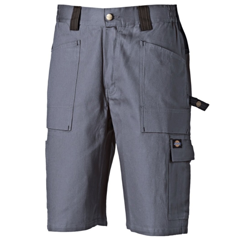 Dickies WD4979 Grafter Duo Tone Work Cargo Combat Shorts Various Colours Grey/Black 28″ Waist