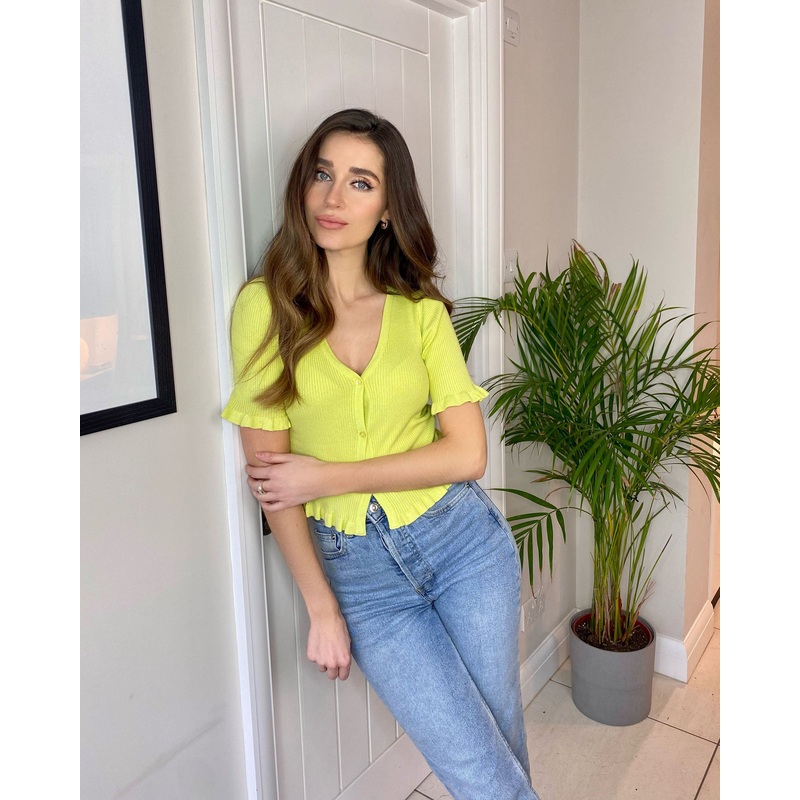 Green V-Neck Cardigan Green 10