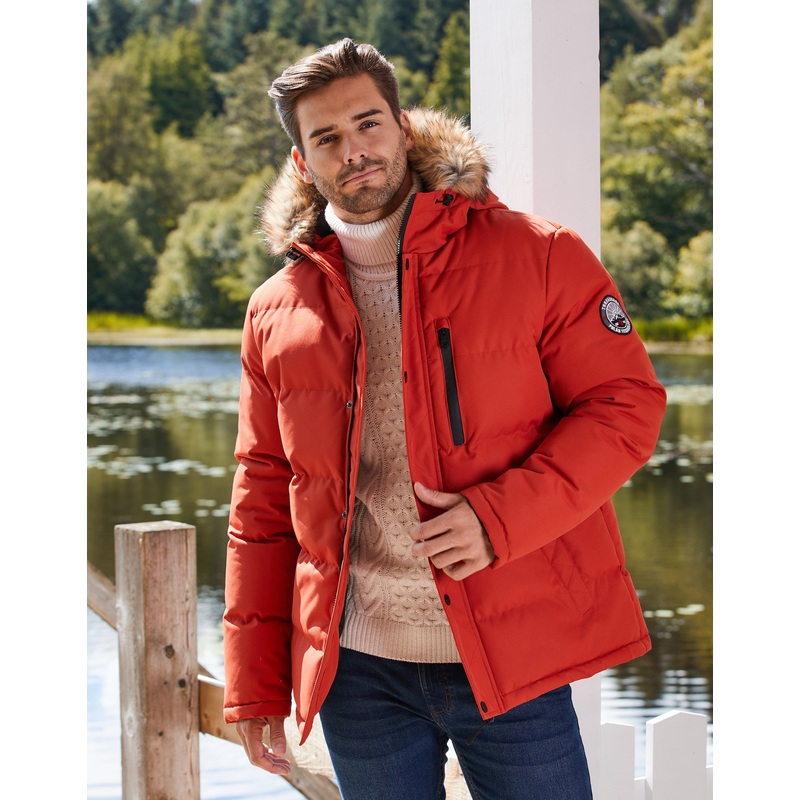 Rust Orange Parka Jacket Rust Orange S