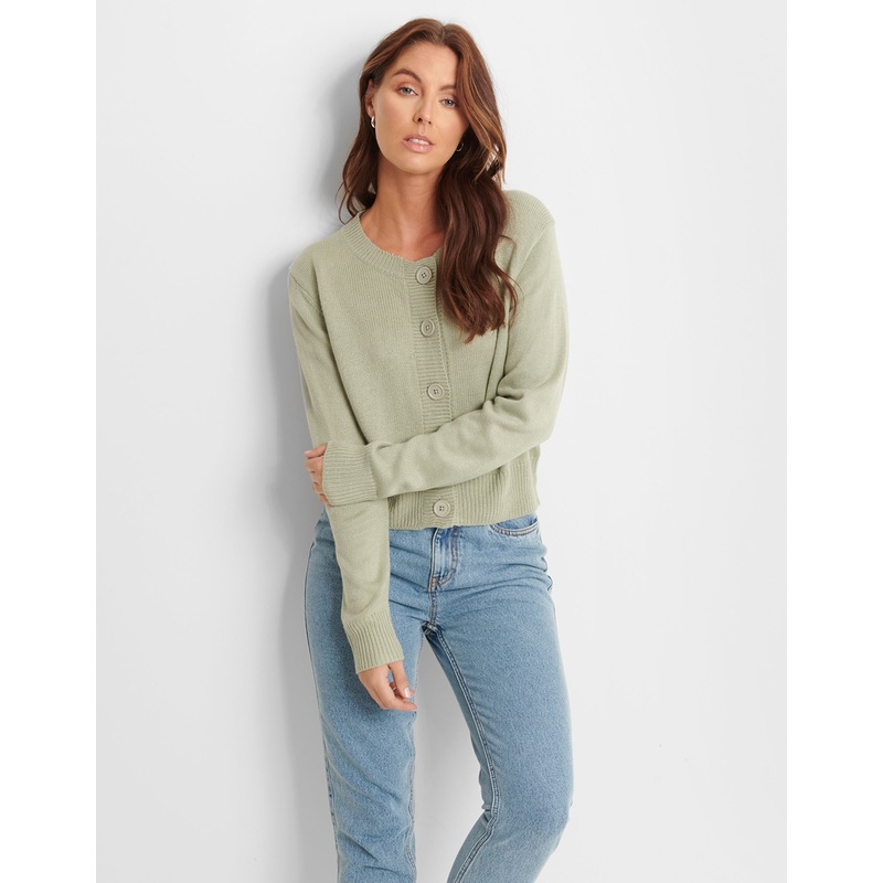 Sage Knitted Cardigan Sage Green 6