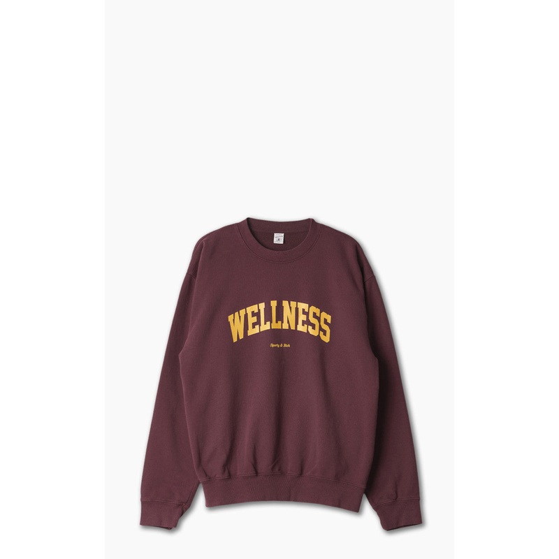 Sporty & Rich Wellness Ivy Crewneck Merlot/Gold XS
