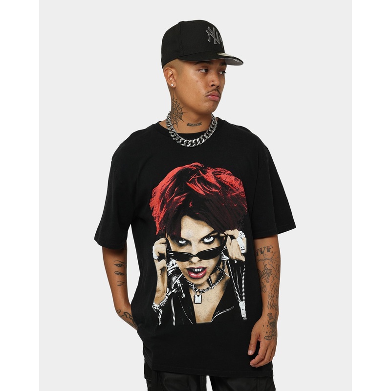 YUNGBLUD Life On Mars Tour Vintage T-Shirt Washed Black S