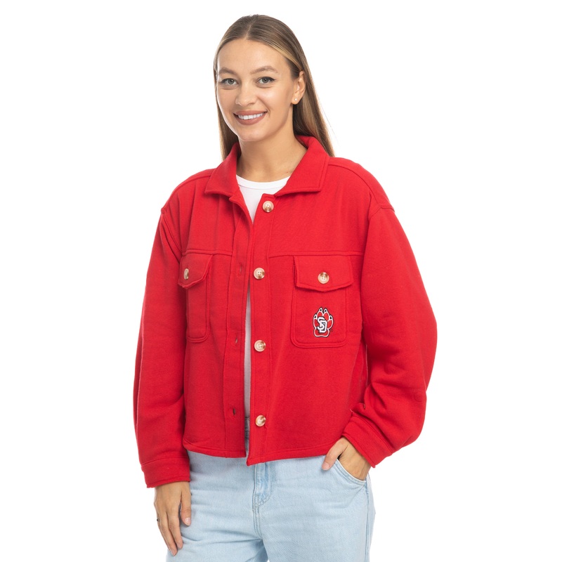 Zoozatz Red Cropped Shacket XS