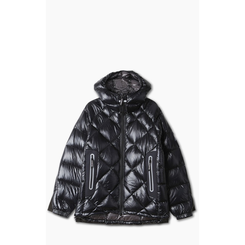 and wander Diamond Stitch Down Hoodie Black M