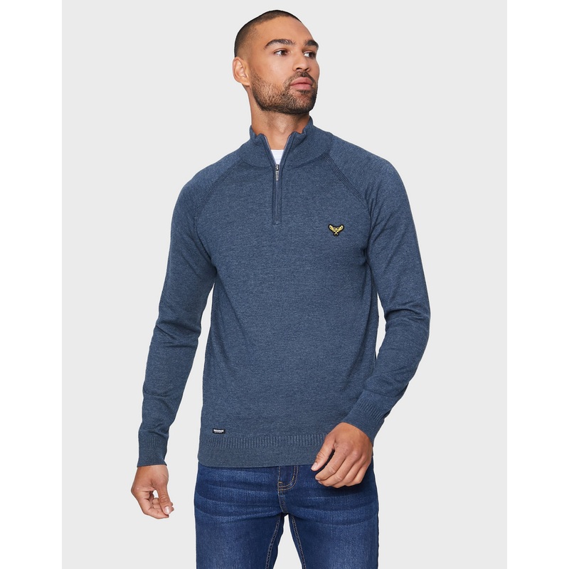 Denim Twist Quarter Zip Jumper Denim Twist S