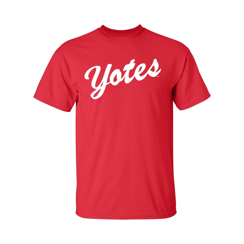 2025 Yote Life Tee in Red with White Script Yotes SM
