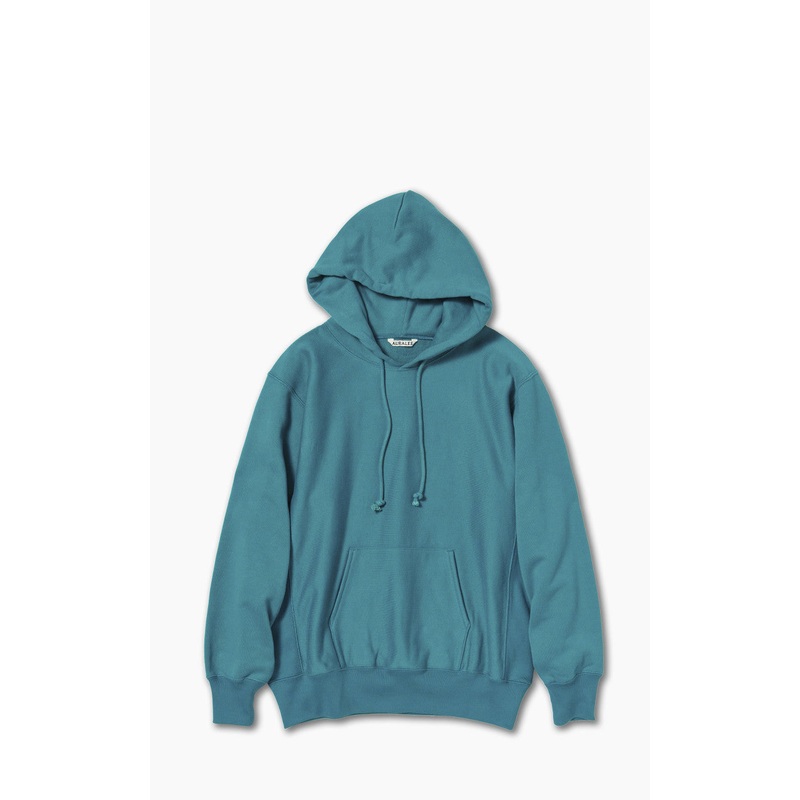 Auralee W High Count Heavy Sweat P/O Parka Teal Green 0