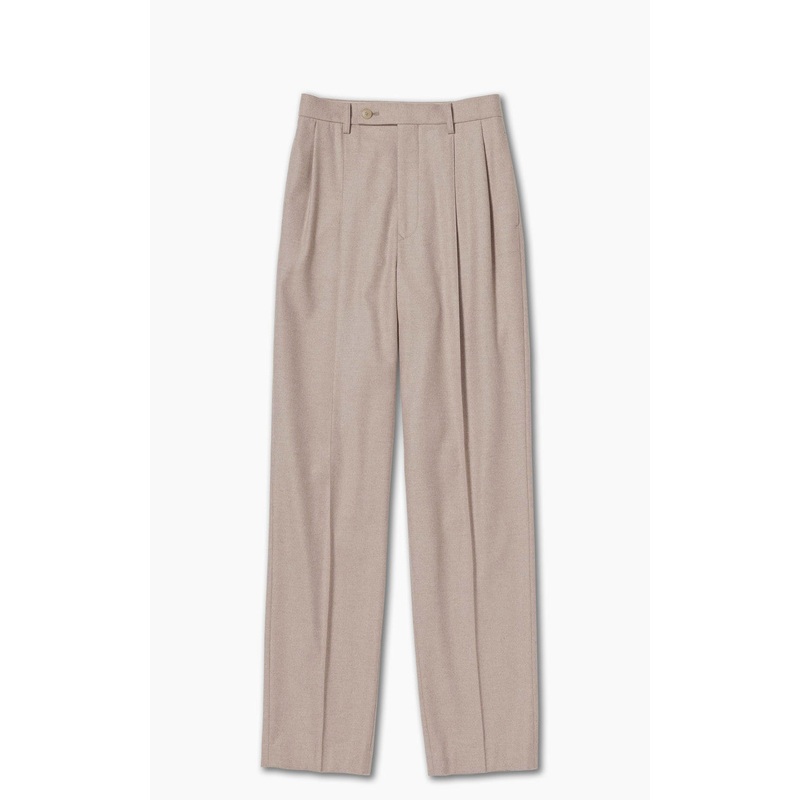 Auralee W Wool Fulling Flannel Slacks Top Light Pink 1