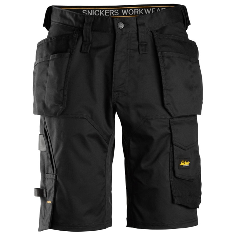 Snickers 6151 AllroundWork, Stretch Loose Fit Holster Pockets Work Shorts Various Colours Black 44 (30″ Waist)