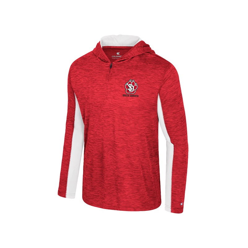 2025 Colosseum Men’s Quarter Zip Hooded Red Polyester Windshirt MD