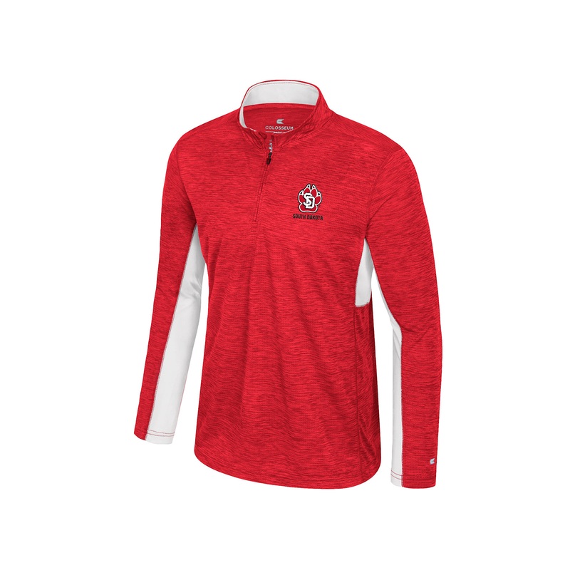 2025 Colosseum Men’s Quarter Zip Red Polyester Crew Windshirt MD