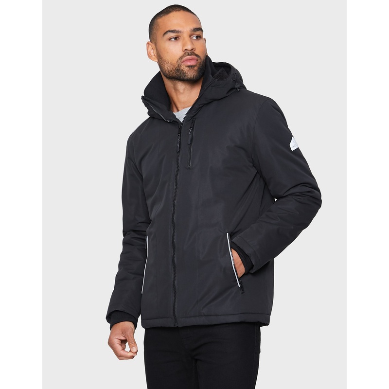 Black Hooded Coat Black S