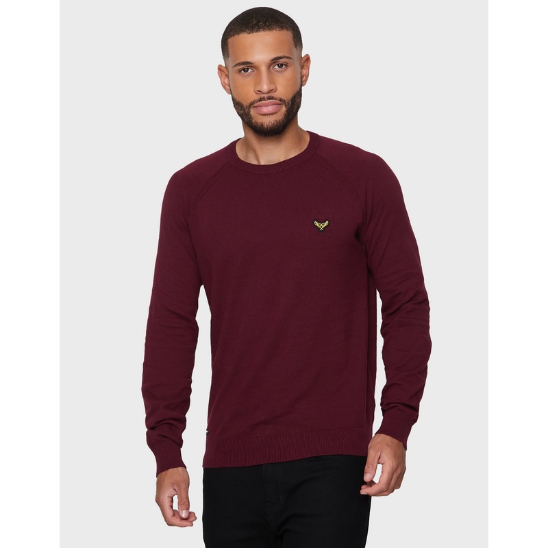 Burgundy Knitted Jumper Burgundy S