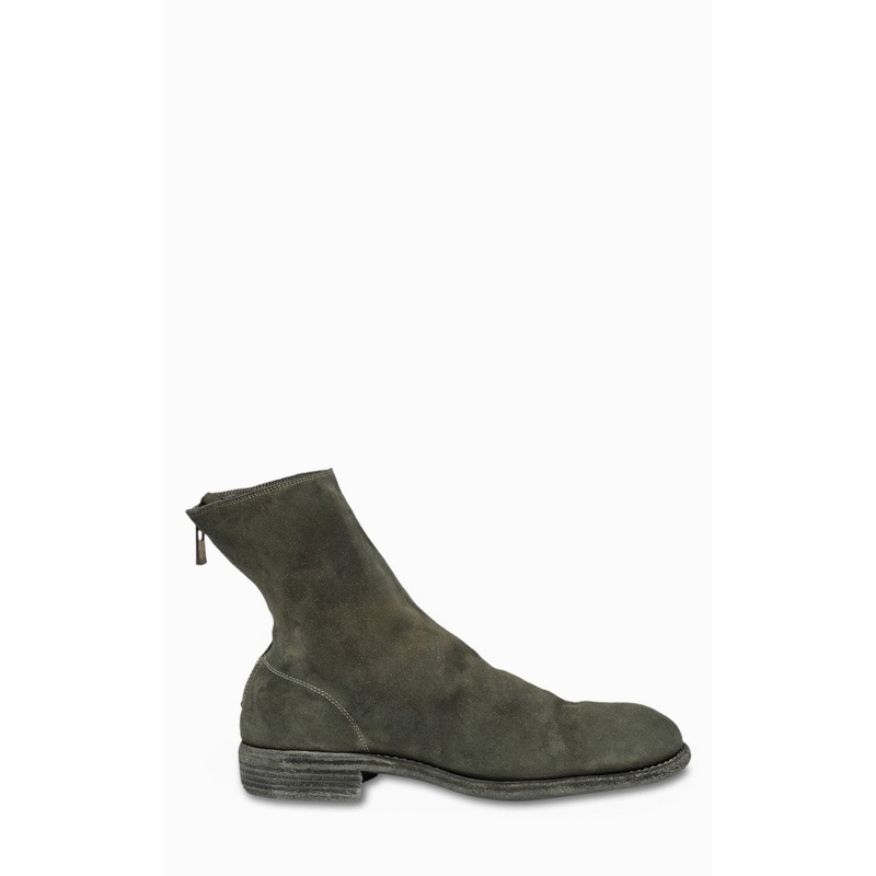 Guidi 986 Back Zip Boot Calf Reverse Military Green/Grey 40