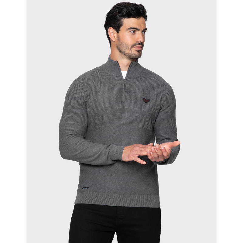 Mid Grey Marl Quarter Zip Jumper Mid Grey Marl S