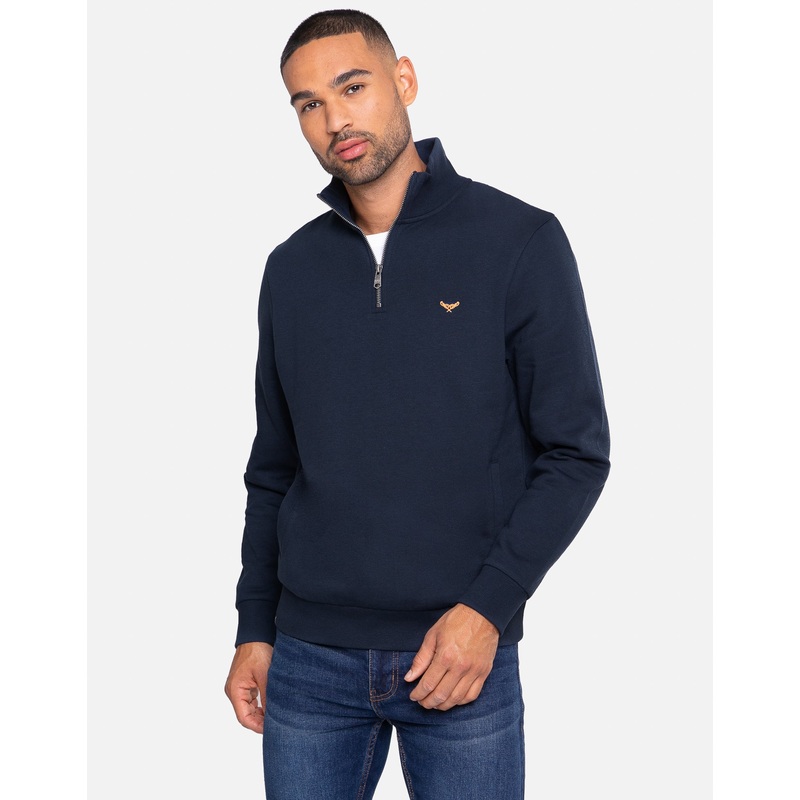Navy Quarter Zip Sweatshirt Navy S