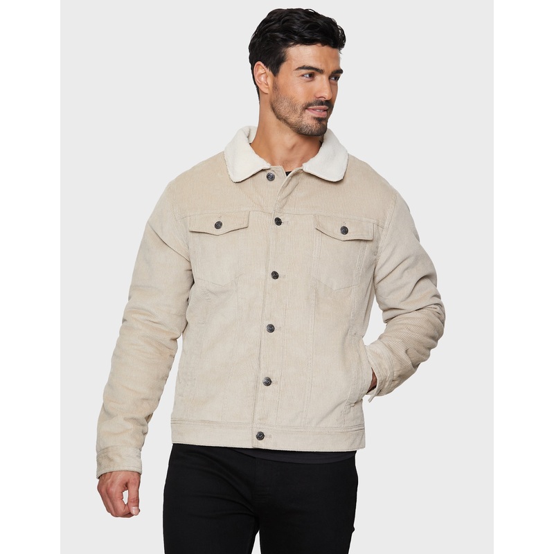 Stone Borg Lined Corduroy Jacket Stone S