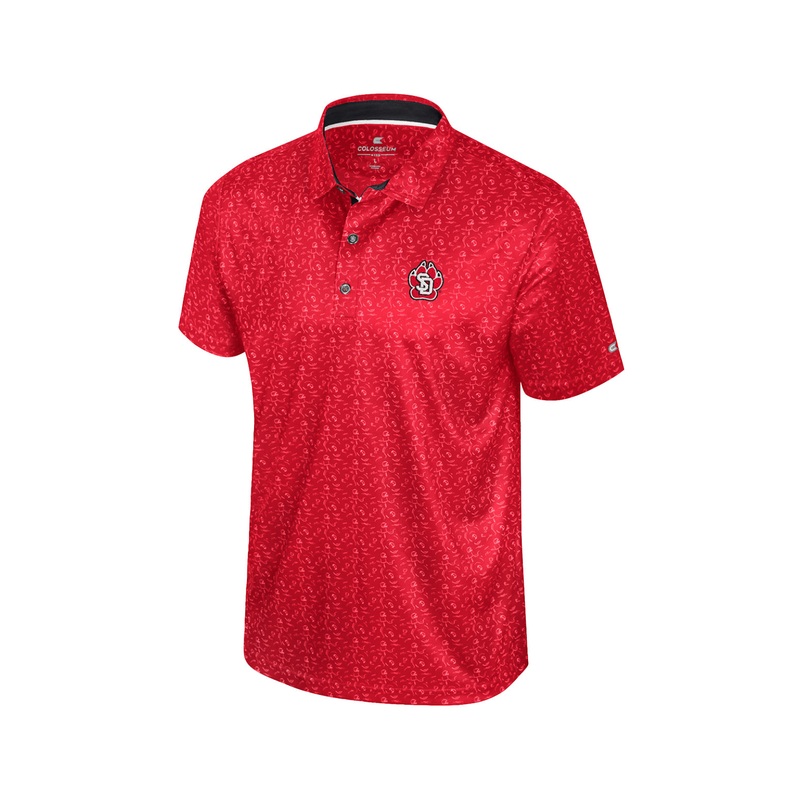 2025 Colosseum Men’s Football Print Sublimated Red Polo MD