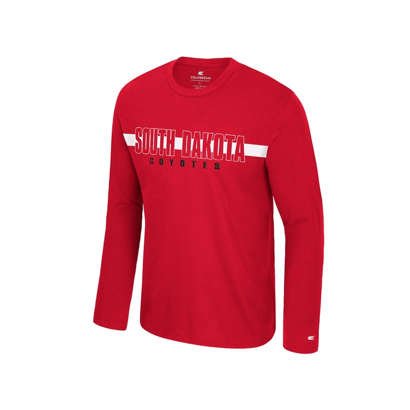 2025 Colosseum Men’s Long-Sleeve Red Cotton/Poly Blend Tee MD