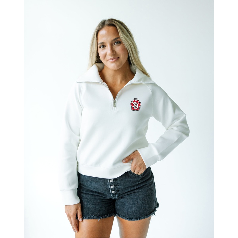 2025 Gameday Social White Lux Crop Quarter Zip SM