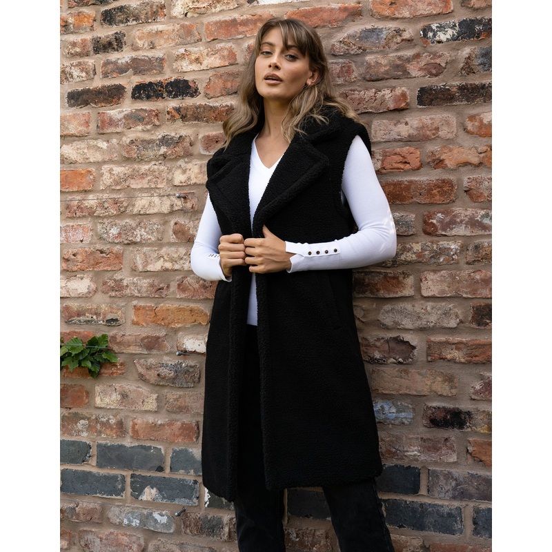 Black Faux Borg Gilet Black 6