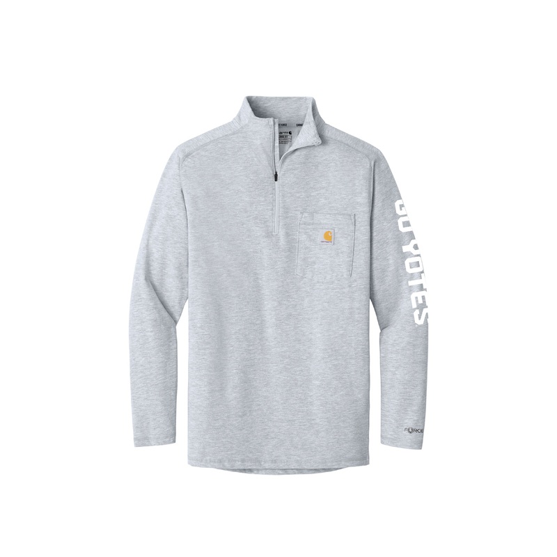 Carhartt Gray Quarter Zip with Sleeve Print Go Yotes SM