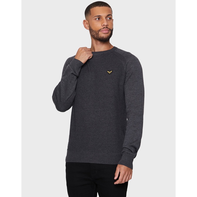 Charcoal Grey Marl Textured Jumper Charcoal Grey Marl S