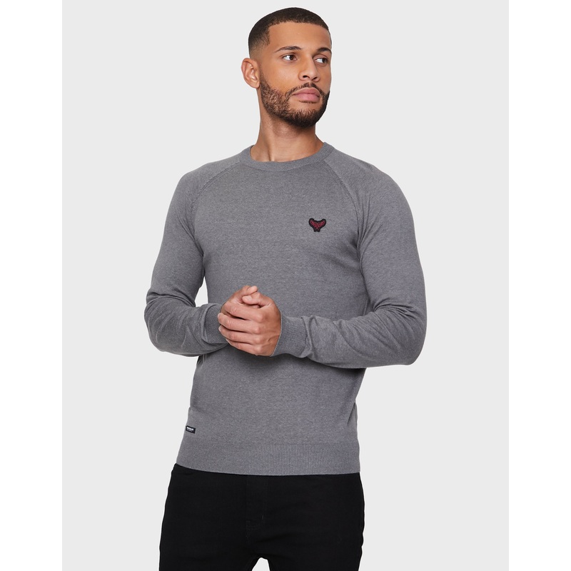 Light Grey Marl Knitted Jumper Light Grey Melange S