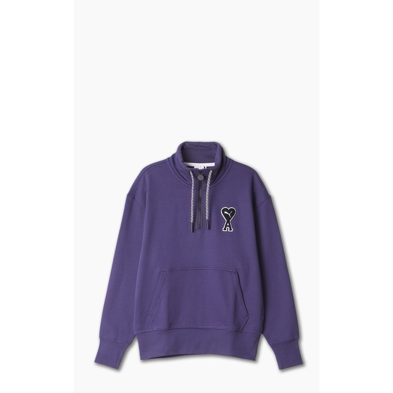 Puma x AMI Half-Zip Sweatshirt Deep Plum XS
