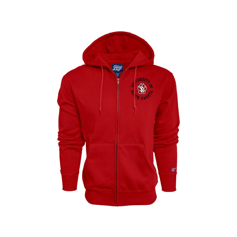 Blue 84 Full Zip Hoodies with Front and Back Graphic Red SM