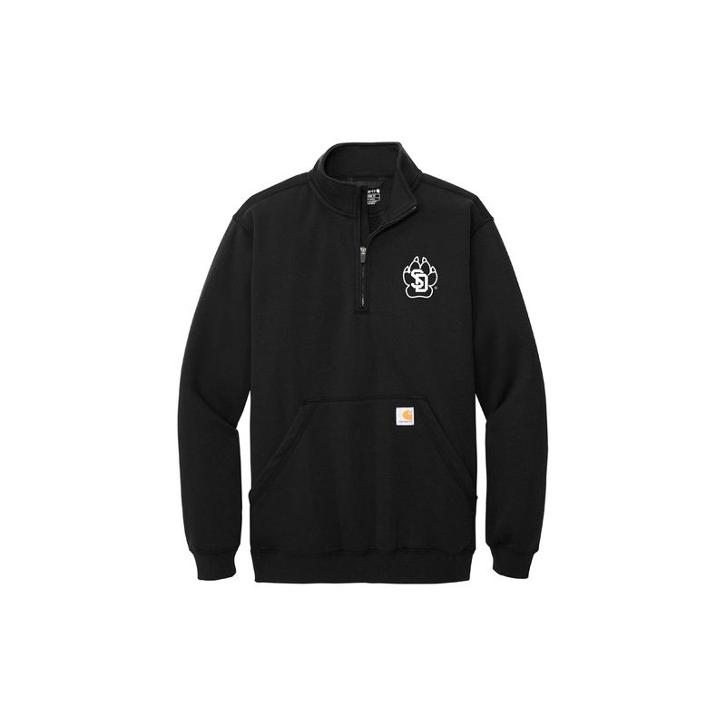 Carhartt Black Quarter Zip Crew with SD Paw Black SM