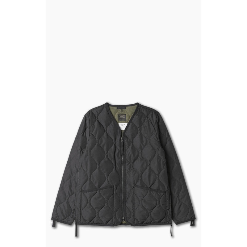 Taion Military Zip V-Neck Jacket Black S