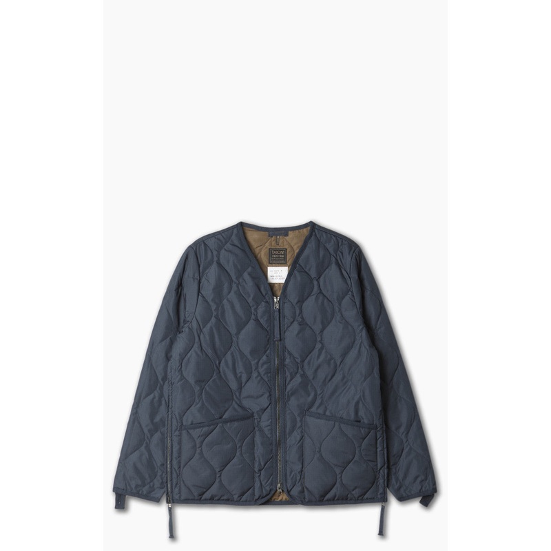 Taion Military Zip V-Neck Jacket Dark Navy S