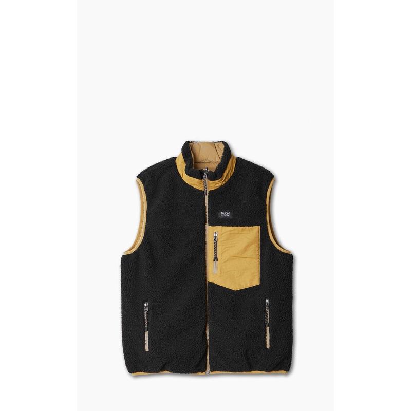 Taion Mountain Reversible Down x Boa Vest Beige/Black S