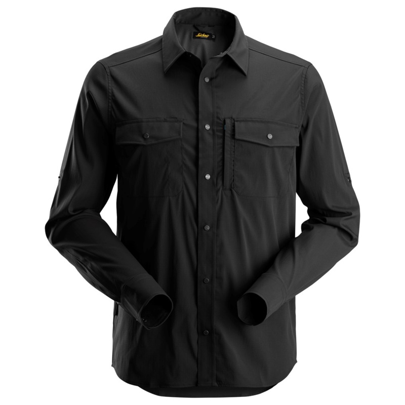 Snickers 8521 LiteWork, Wicking Long Sleeve Shirt Various Colours Black 2XL