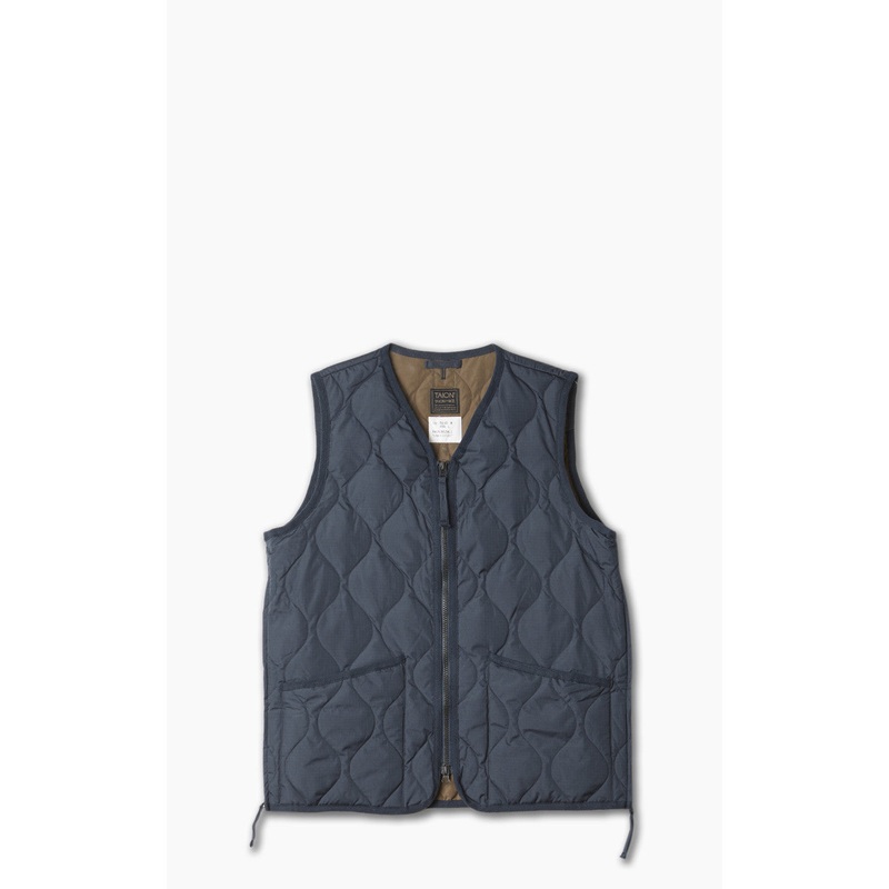 Taion Military Zip V-Neck Vest Dark Navy S