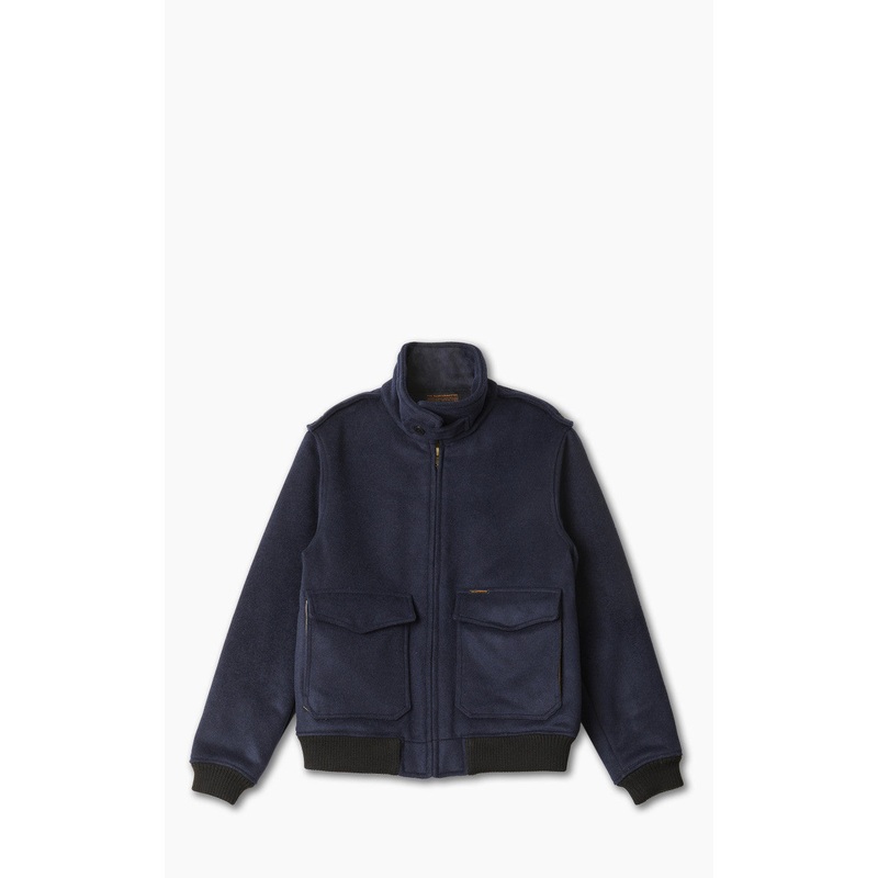 The Quartermaster A2 Flight Jacket Wool Navy S