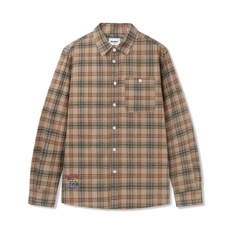 Bear Flannel Shirt, Khaki S