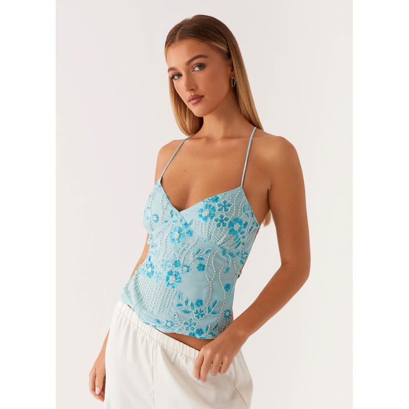 Kamilla Sequin Cami Top – Blue Blue US 0