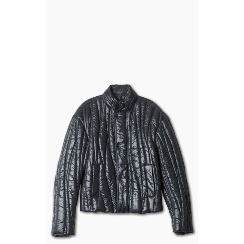 Trussardi Padded Nylon Moto Jacket Black 46/S