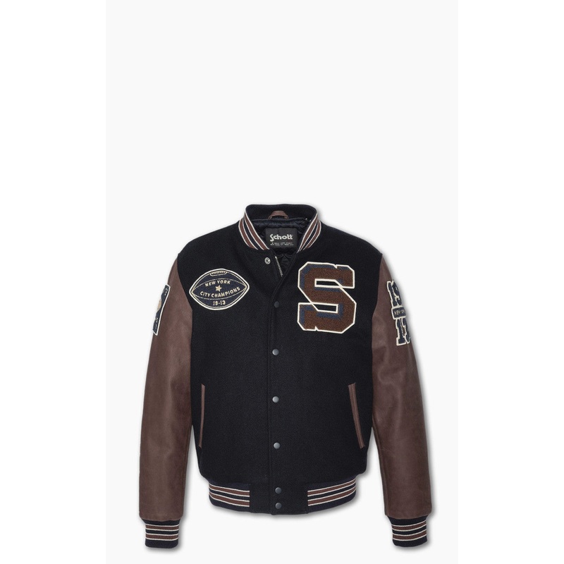 Schott NYC Varsity Jacket LCTEDDYBD2 Navy/Cordovan S