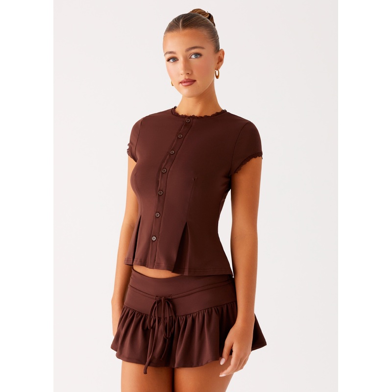 Landon Button Up Top – Chocolate Chocolate US 0
